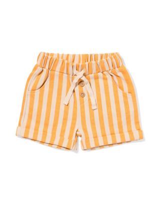 HEMA Baby Sweatshort Strepen Geel (geel)