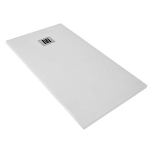 SaniGoods Slate composiet douchebak mat wit 160x90cm anti-slip