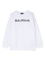 Balmain Kids sweat en coton à logo imprimé - Blanc