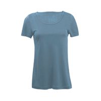 T-shirt van bio-zijde, rookblauw Maat: 44/46