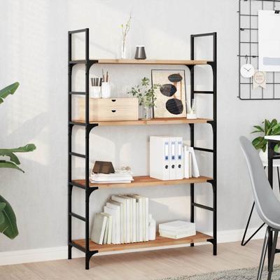 Wandschappen 4 st zwevend olieafwerking 80x30x2 cm acaciahout