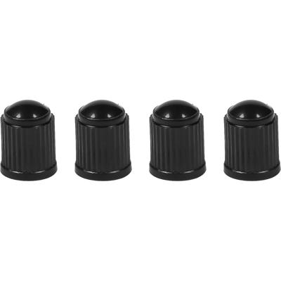 Ventieldoppen - 4x stuks - zwart - aluminium - universeel - auto accessoires