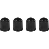 Ventieldoppen - 4x stuks - zwart - aluminium - universeel - auto accessoires