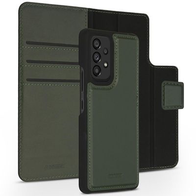 AccezzPremium Leather 2 in 1 Wallet Book Case voor Samsung Galaxy A53 Telefoonhoesje Groen