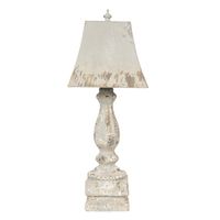 HAES DECO - Tafellamp - Shabby Chic - Vintage / Retro Lamp, 27x27x70 cm - Bureaulamp, Sfeerlamp, Nachtlampje - thumbnail