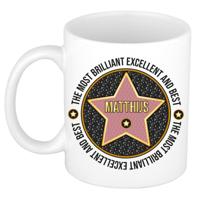 Naam mok Matthijs - wit - Most Brilliant - keramiek - 300 ml - cadeau collega beker Naam mok Matthijs - wit - Most Brilliant - keramiek - 300 ml - cadeau collega beker