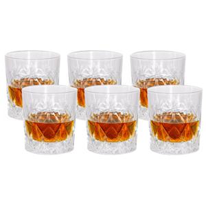 Luxe drinkglazen/whiskeyglazen - 6x stuks - transparant - 230 ml - 7,5 x 8,5 cm