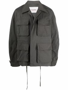 Nanushka veste boutonnée à poches cargo - Gris