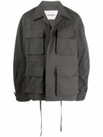 Nanushka veste boutonnée à poches cargo - Gris