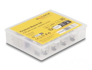 DeLOCK Keystone Module RJ45 Jack naar LSA Cat 6a toolfree, 8 stuks keystone module