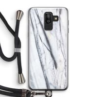 Gestreepte marmer: Samsung Galaxy J8 (2018) Transparant Hoesje met koord