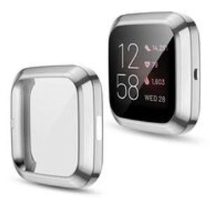 Fitbit Versa 2 Soft TPU case (volledig beschermd) - Zilver