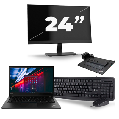 Lenovo ThinkPad T490 - Intel Core i5-8e Generatie - 14 inch - 16GB RAM - 256GB SSD - Windows 11 + 1x 24 inch Monitor