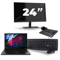 Lenovo ThinkPad T490 - Intel Core i5-8e Generatie - 14 inch - 16GB RAM - 256GB SSD - Windows 11 Home + 1x 24 inch Monitor