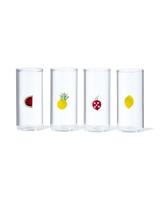 HEMA Shotglaasjes 75ml Fruit - 4 Stuks (transparant)