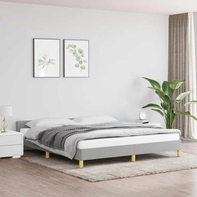 Bedframe zonder matras stof lichtgrijs 160x200 cm