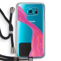 Paarse stroom: Samsung Galaxy S6 Transparant Hoesje met koord