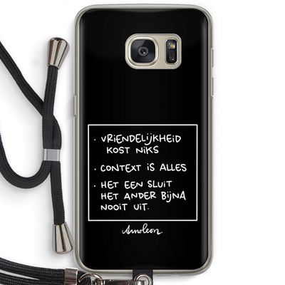 Mijn Motto's: Samsung Galaxy S7 Transparant Hoesje met koord