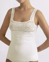 Dames hemd kant - Modal onderhemd vrouwen - Luxe Singlet met kant
