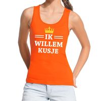 Oranje Ik Willem kusje tanktop / mouwloos shirt dames