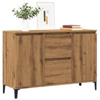 Dressoir 102x35x70 cm bewerkt hout artisanaal eikenkleurig