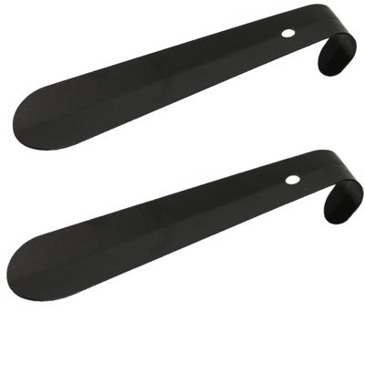 Schoenlepel - 3x stuks - metaal - zwart - 15 cm - Schoen instaphulp