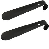 Schoenlepel - 3x stuks - metaal - zwart - 15 cm - Schoen instaphulp
