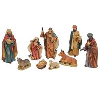 Polystone kerststal beeldjes / beelden 9 stuks 4 tot 19 cm - thumbnail