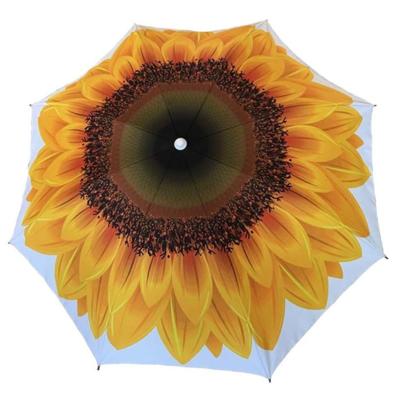 Strand parasol Sunflower - D180 cm - multicolor - zonnebloem - inklapbaar