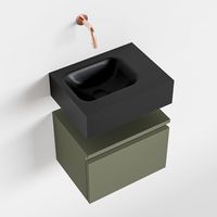 Toiletmeubel Mondiaz Andor | 40 cm | Meubelkleur Army | Lex vrijhangend wastafel Urban Links | Zonder kraangat