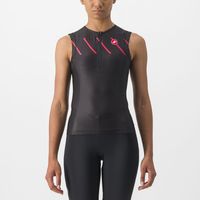 Castelli Free 2 W tri singlet zwart/rood dames S