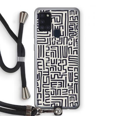 Moroccan Print: Samsung Galaxy A21s Transparant Hoesje met koord