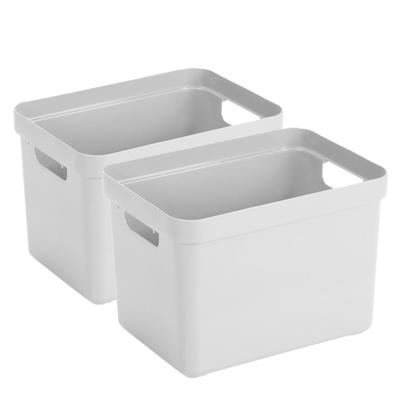 Sunware Opbergbox Sigma - 8x - kunststof - wit - 18 liter - Opbergbakken/opbergers