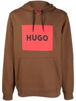 HUGO hoodie en coton à logo imprimé - Marron - thumbnail