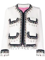 DSQUARED2 veste crop à ornements en cristal - Blanc