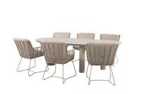 Fabrice diningset met Denia tafel latte printed 240 x 105 cm 4SO - 4so