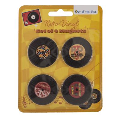 Koelkastmagneten LP 4,2x4,2cm set van 4