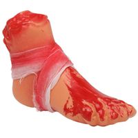 Halloween/horror nep afgehakte lichaamsdelen - bebloede voet - 13 x 19 cm - decoraties   -