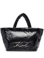 Karl Lagerfeld sac cabas à plaque logo K/Signature - Noir - thumbnail