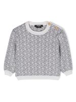 Balmain Kids pull à motif monogrammé - Gris