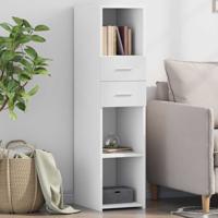 Hoge kast 30x42,5x124 cm bewerkt hout wit