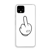Middle finger white: Pixel 4 Transparant Hoesje