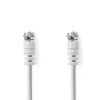 Nedis Satelliet- en Antennekabel | F-Male | F-Male | Vernikkeld | 75 Ohm | Dubbel Afgeschermd | 20.0 m | Rond | PVC | Wit | Label - CSGL41000WT200