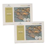 Kerstverlichting premium LED - 2x - 180 led lampjes - klassiek warm wit - 18 meter - lichtsnoer