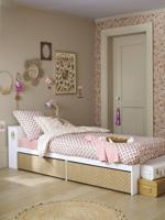 Kinderbed met laden + boekenkast wit