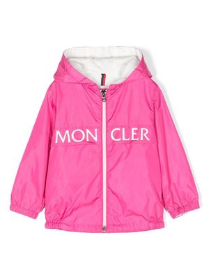 Moncler Enfant veste à logo imprimé - Rose
