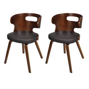 Eetkamerstoelen 2 st kunstleer bruin