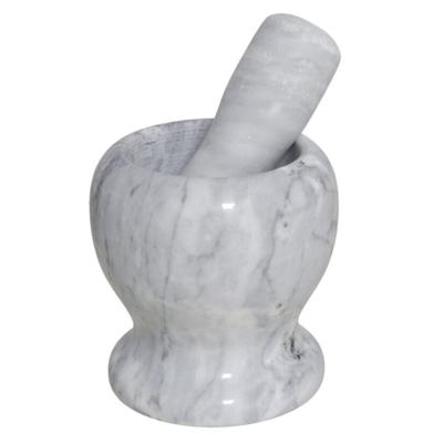 Gerimport Vijzel met stamper - marmer - 10 x 10 x 19 cm - keuken - koken