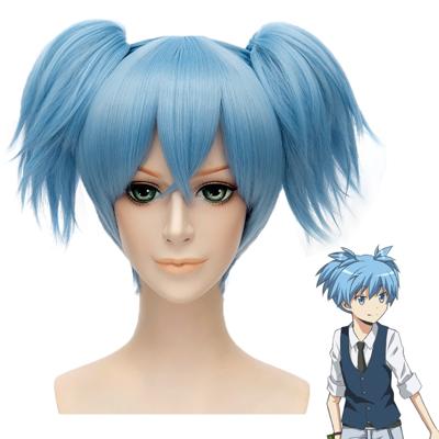 Anime moord klaslokaal Shiota Nagisa paardenstaart pruik cosplay kostuum synthetisch haar (blauw)