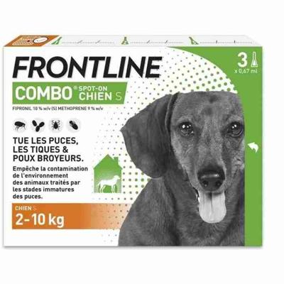 FRONTLINE 3 Antiparasitaire pipetten COMBO Hond - 2 tot 10 kg - Vlooien, teken, bijtende luizen